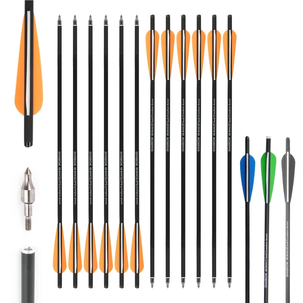 

Archery Mixed Carbon Arrows 16" 17" 18" 20" 21" 22" Crossbow Bolts 6/12Pcs Bow Outdoor Hunting Shooting Targeting Carbon Arrows