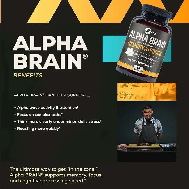 Alpha Brain60 high-quality puzzle brain supplements - focus, concentration, and memory - Alpha GPC,L-theanine, and fake purslane