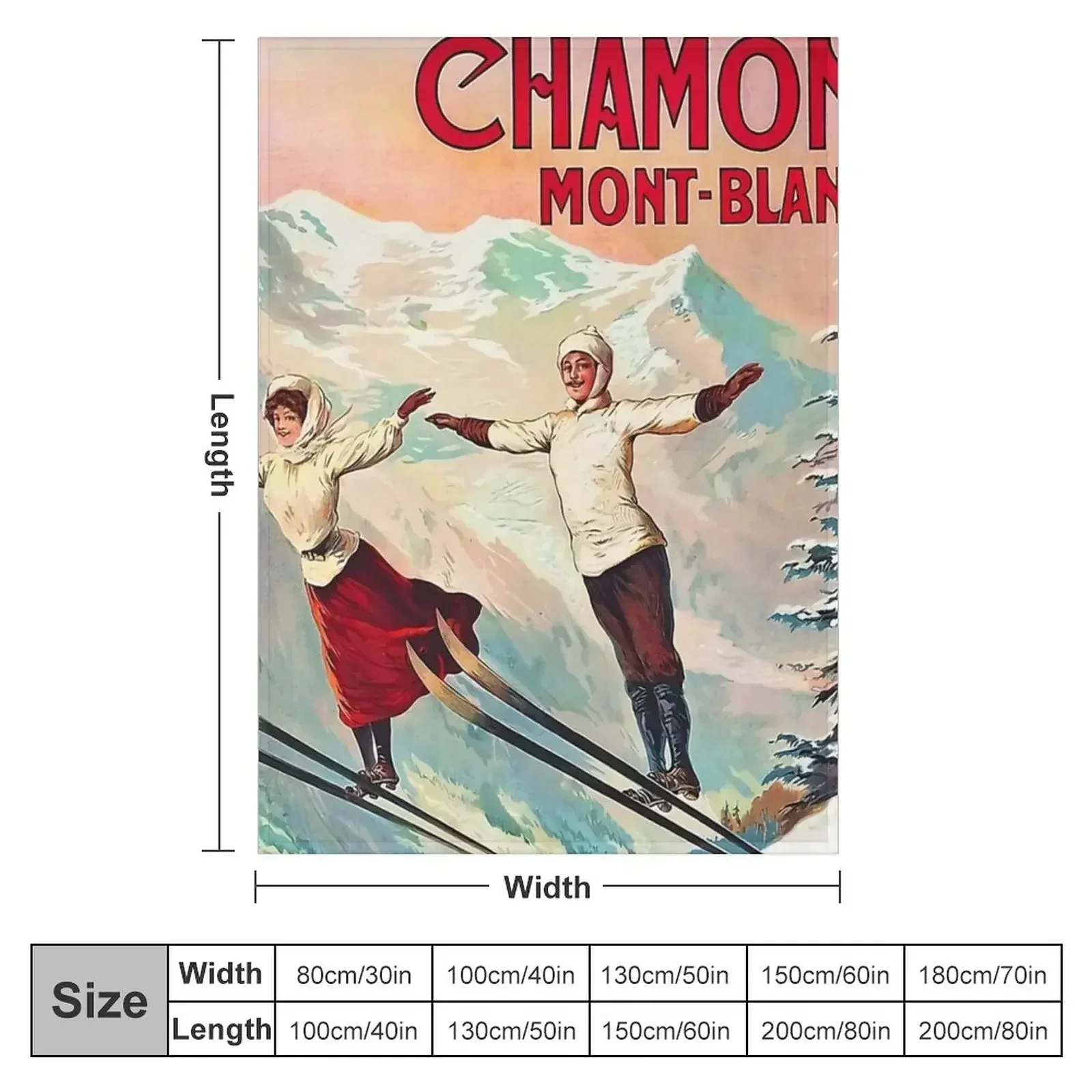 Chamonix, Mont Blanc - Vintage Throw Blanket Nap Decorative Throw Blankets