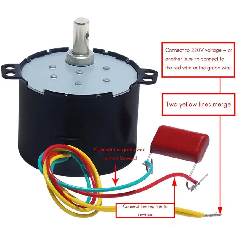 DT17 3X 50KTYZ AC 220V 30RPM Synchronous Motor, CW/CCW Low Speed High Torque for Automation