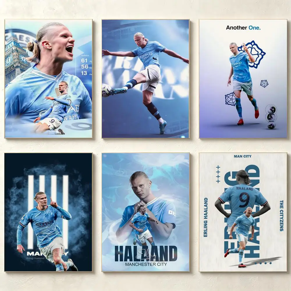 Sports E-Erling Haaland Poster Painting Wall Art Home Decoration Print for Living Room Decor Game Room hot