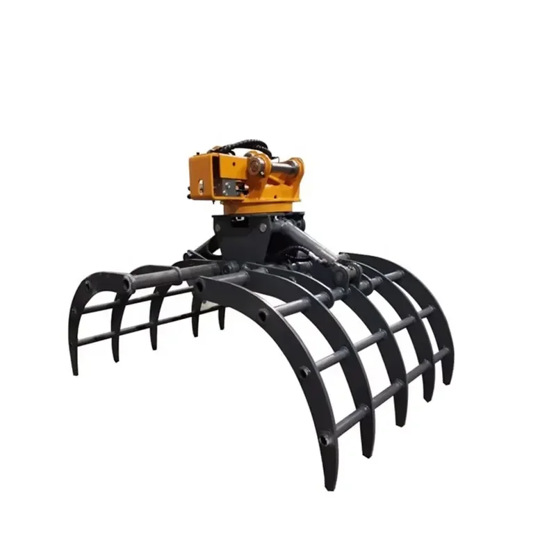 Hot Selling Hydraulic Grass Grapple Rotatory Grab Farming and Forestry Machinery Excavator Rotating Grapple