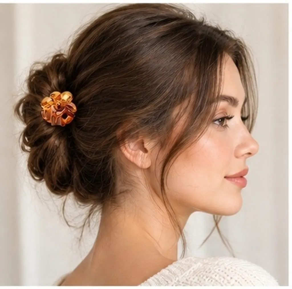 24Pcs Plum Shape Hair Clips for Women Delicate Plastic Hair Claw Set Elegant Party Wedding Birthday Styling Accessories