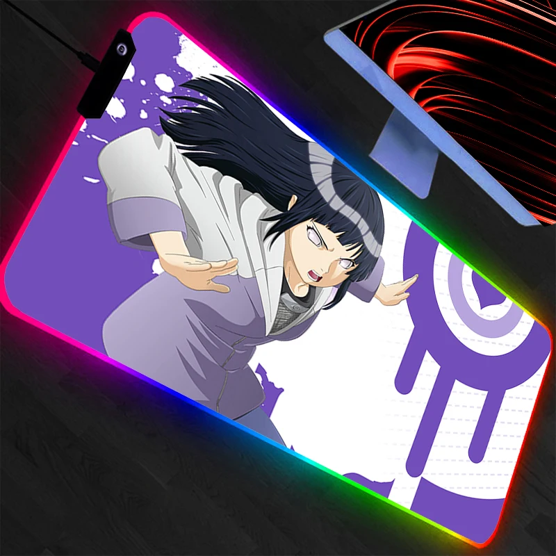 

RGB Mouse Pad Naruto Anime Gaming Accessories LED Keyboard Desk Mat Gamer Carpet Mousepad Backlight Mouse Mats Anime