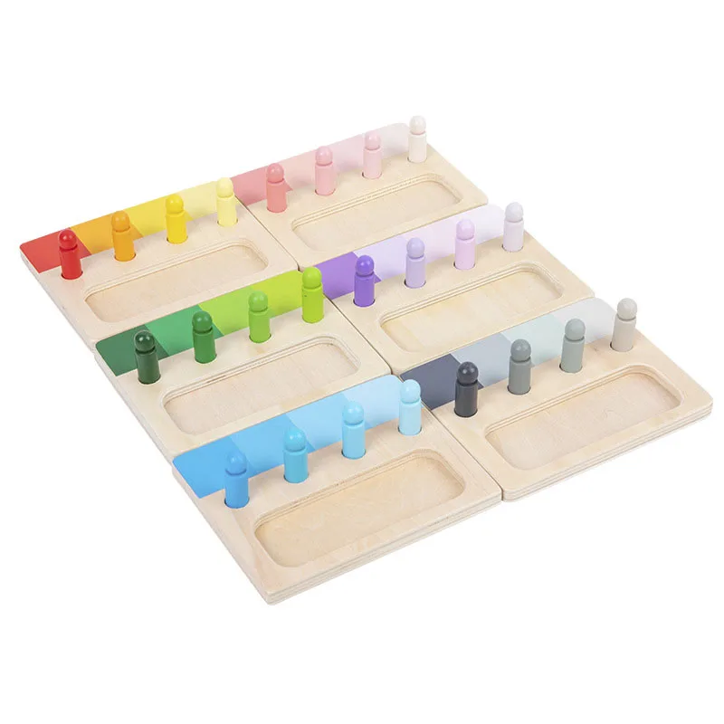 Giocattolo Montessori in legno Color Sense System Training Wood Insert Board 24 colori giocattolo educativo di corrispondenza cognitiva dei bambini