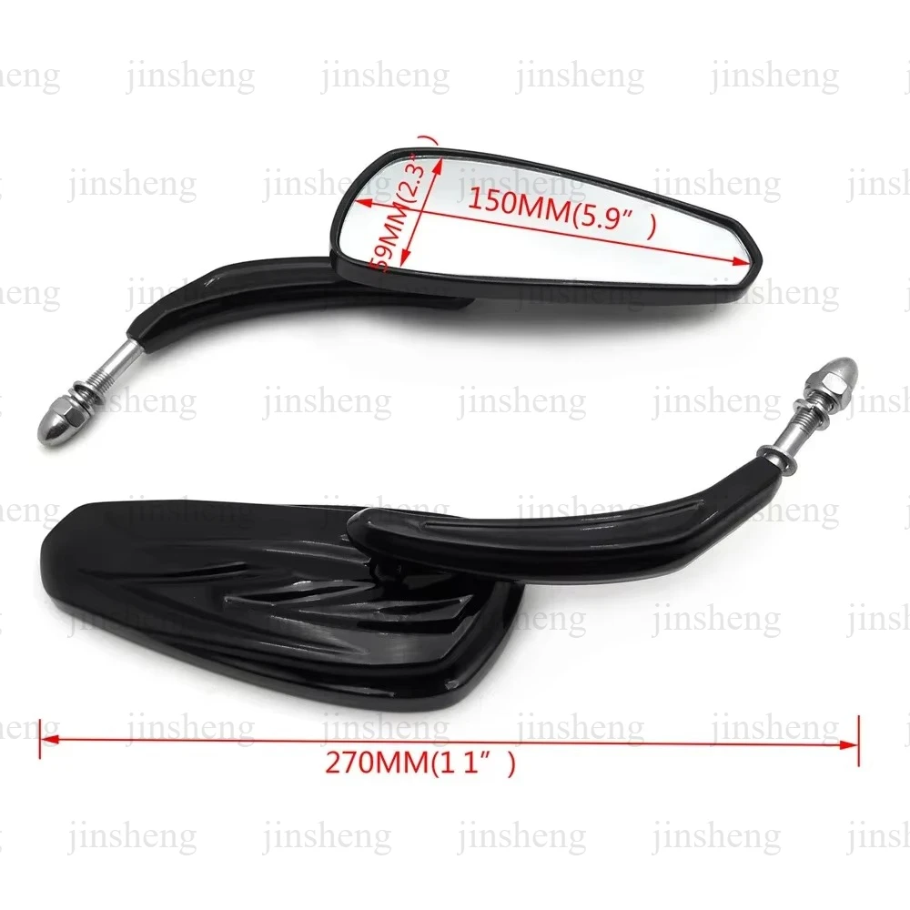 Motorcycle Mirror, Matte Black & Glossy Black, for 1982-Later Harley-Davidson Softail/Sportster Road King FLSTN FLSTFB