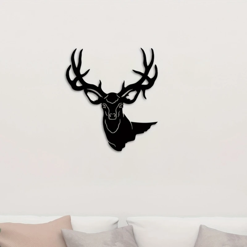 

1pc, 3D Deer Head Metal Wall Art - Elegant Home and Office Decor for Living Room and Bedroom Wall Decor Metal Wall Sculptures