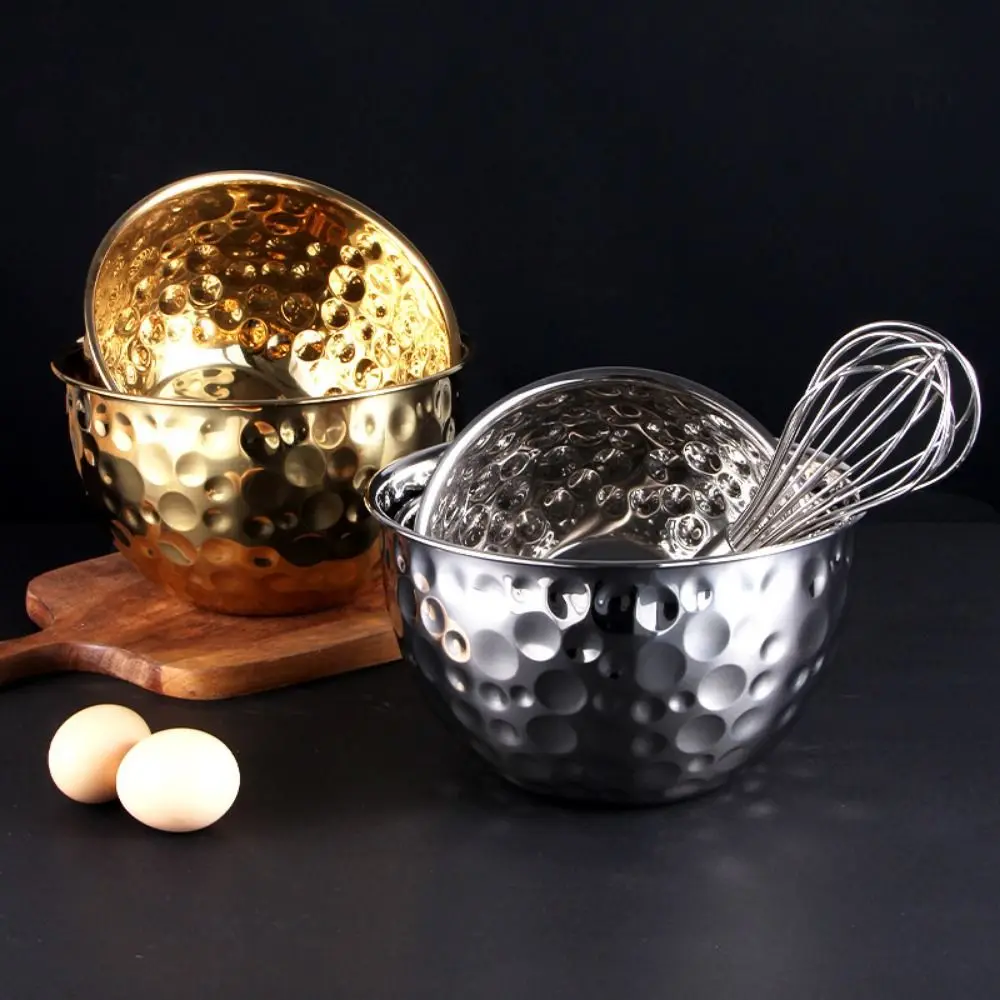 

Creative Stainless Steel Fruit Bowl Hammer Point Thickened Fruit Display Dish Large Capacity Stackable Salad Plate KTV