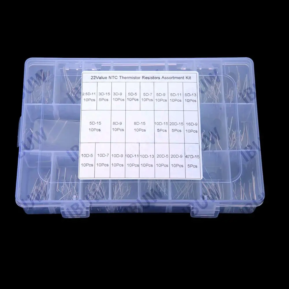 

22Values 3D-15 3D-9 5D-5 5D-7 5D-9 NTC Thermistor Resistor Assortment kit 8D-15 10D-15 10D-5 10D-720D-9 5D-7 5D-9