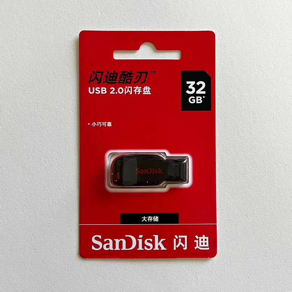 SanDisk-ミニUSBフラッシュドライブ,2.0, 16GB, 32GB, 64GB, 128GB, 100% オリジナル