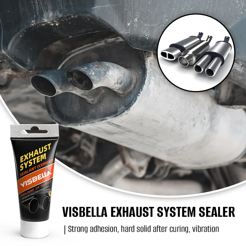 Visbella High Temp Exhaust System Sealant Cement 2012°F Auto Car Muffler Pipe Leak Hole Repair Sealer Adhesive Glue