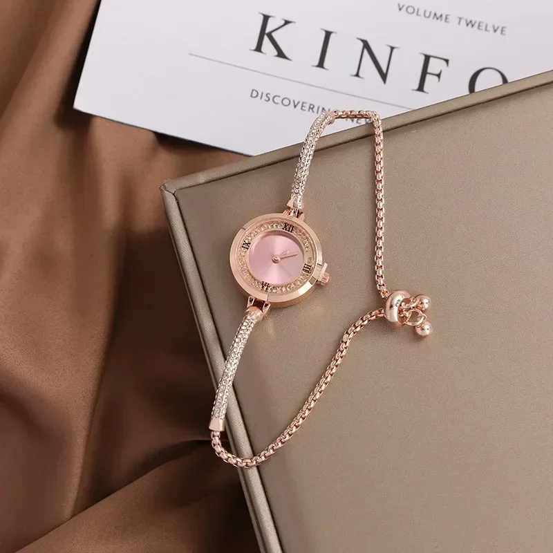 นาฬิกาเหล็กนาฬิกากําไลดูหรูหราสำหรับผู้หญิงนาฬิกาข้อมือควอตซ์สำหรับสุภาพสตรีนาฬิกาข้อมือผู้หญิงเหล็กหรูหรา