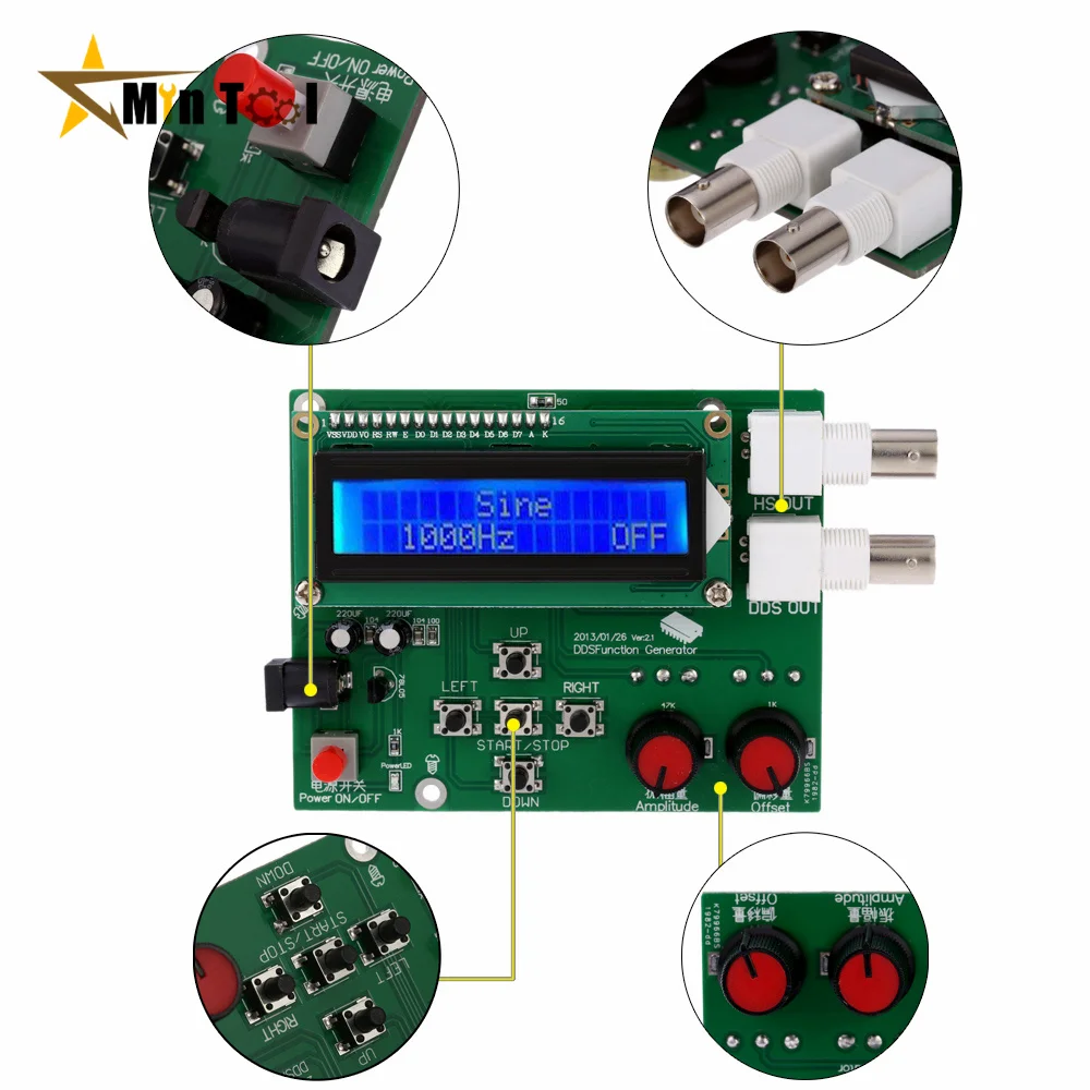 1hz-65534hz関数信号発生器周波数計,電気測定ツール用の周波数発生器モジュール