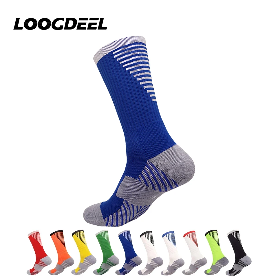 

LOOGDEEL New Professional Mid-Calf Football Socks Thickened Terry Socks Sweat-Absorbent for Matches and Training for Unisex