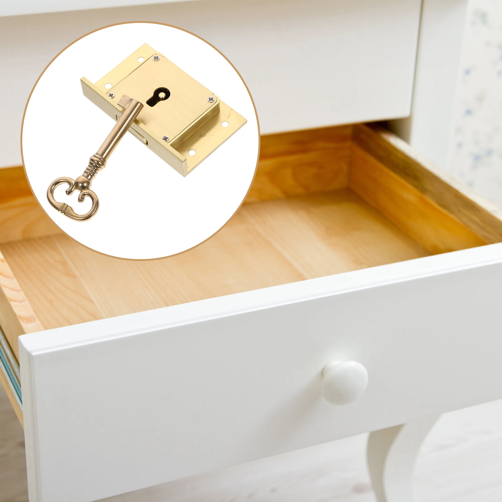 

Retro Copper Lock Heavy Duty Drawer Cabinet Locks Keys for Desk Filing Cabinets Wood Furniture Replacement