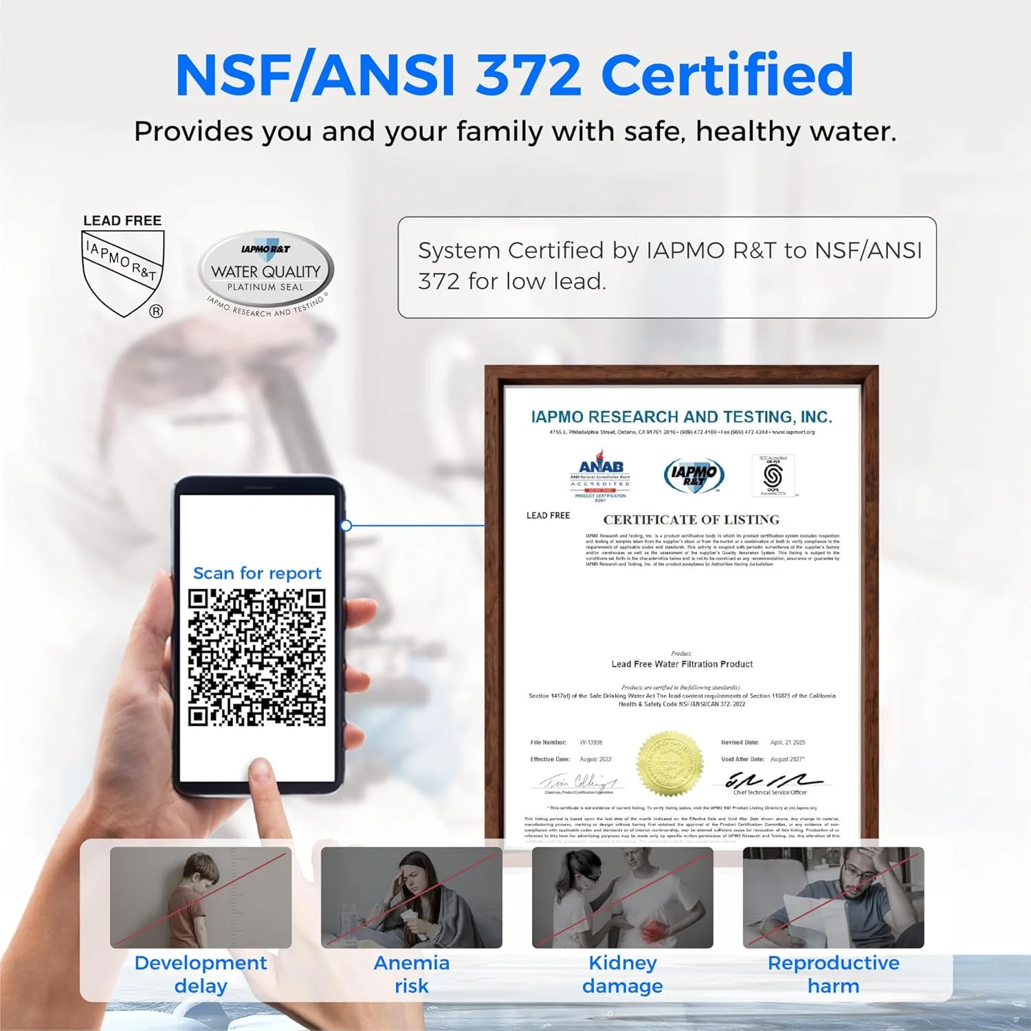 نظام التناضح العكسي على سطح الطاولة Waterdrop WD-A2، نظام RO الساخن والبارد، بما في ذلك إبريق فلتر المياه مع فلتر واحد #5