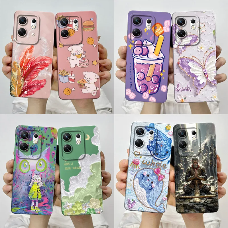 For Infinix Zero 30 4G X6731B Phone Case ZERO30 4G Soft Silicone Sweet Painted Lovely Printing Pattern Full Cover Casing