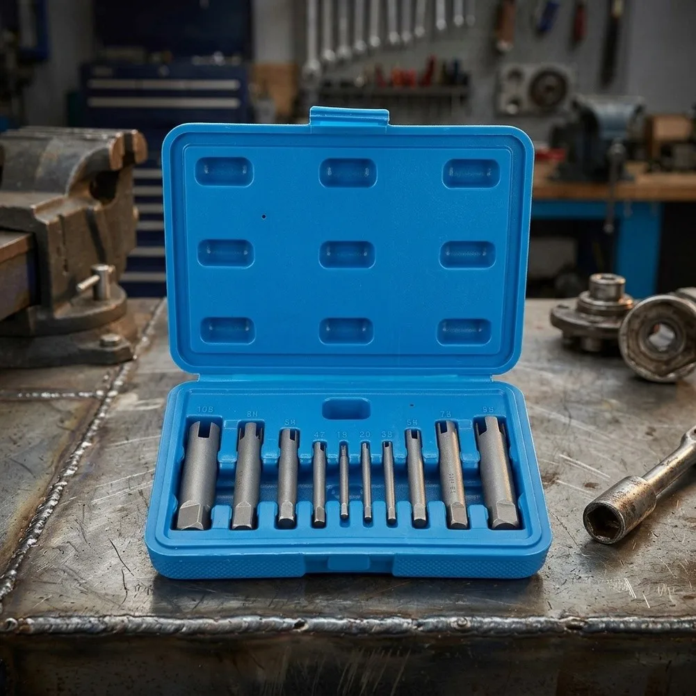 Broken Tap Extractor Tool Set M5-M12 High Steel Screw Remover For Stripped Threaded Inserts Removal Hand Tools Workshop Kit
