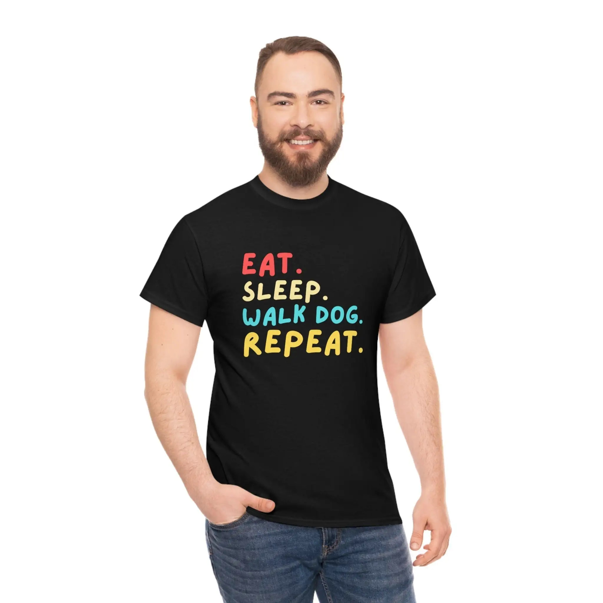 Dog Walking Shirt Eat Sleep Walk Repeat T Gifts Owner Gift Lover Sitter Dad