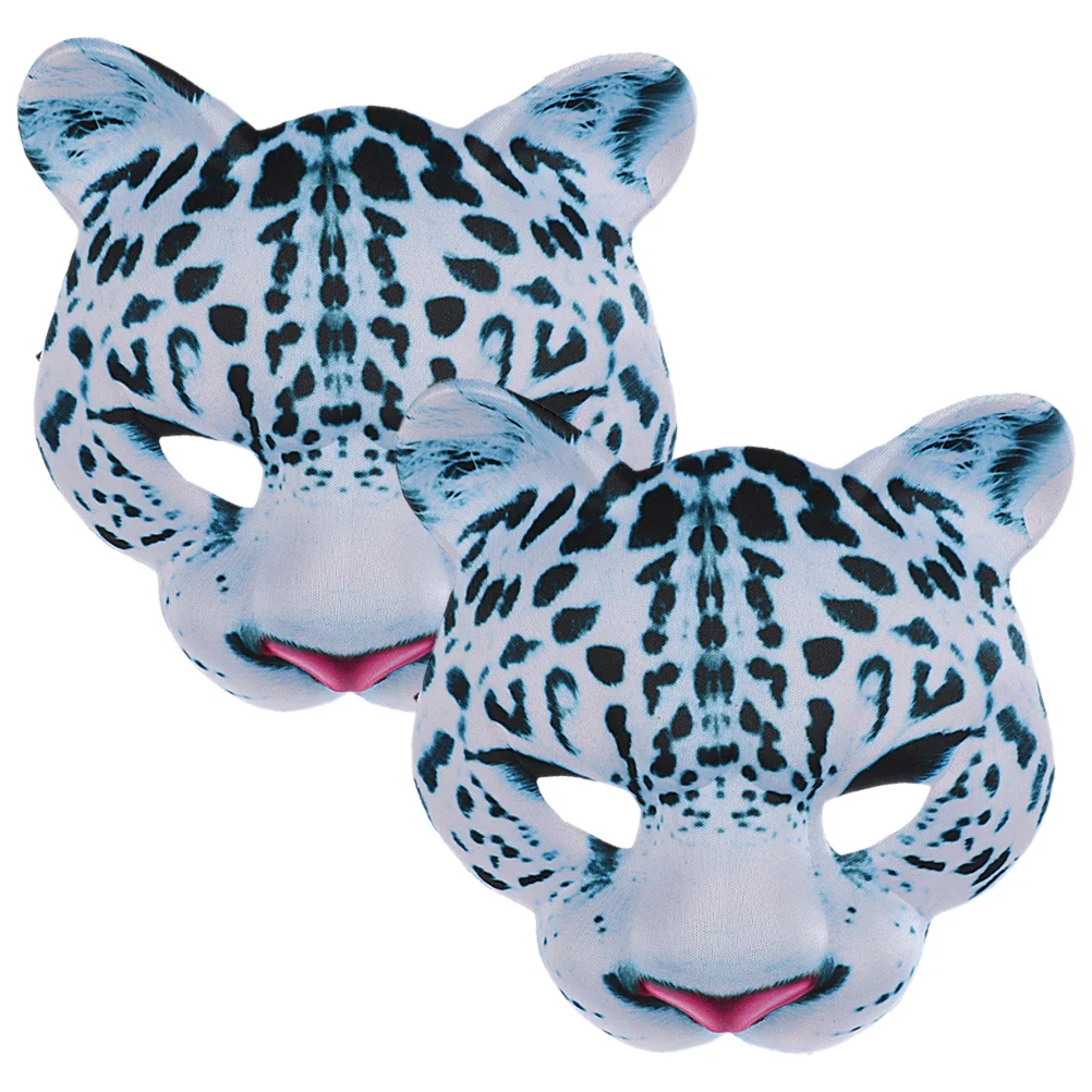 

2pcs Snow Leopard Mask Eva Lightweight Halloween Party Cosplay Masquerade Costume Decorative Face Mask Festival Carnival Photo