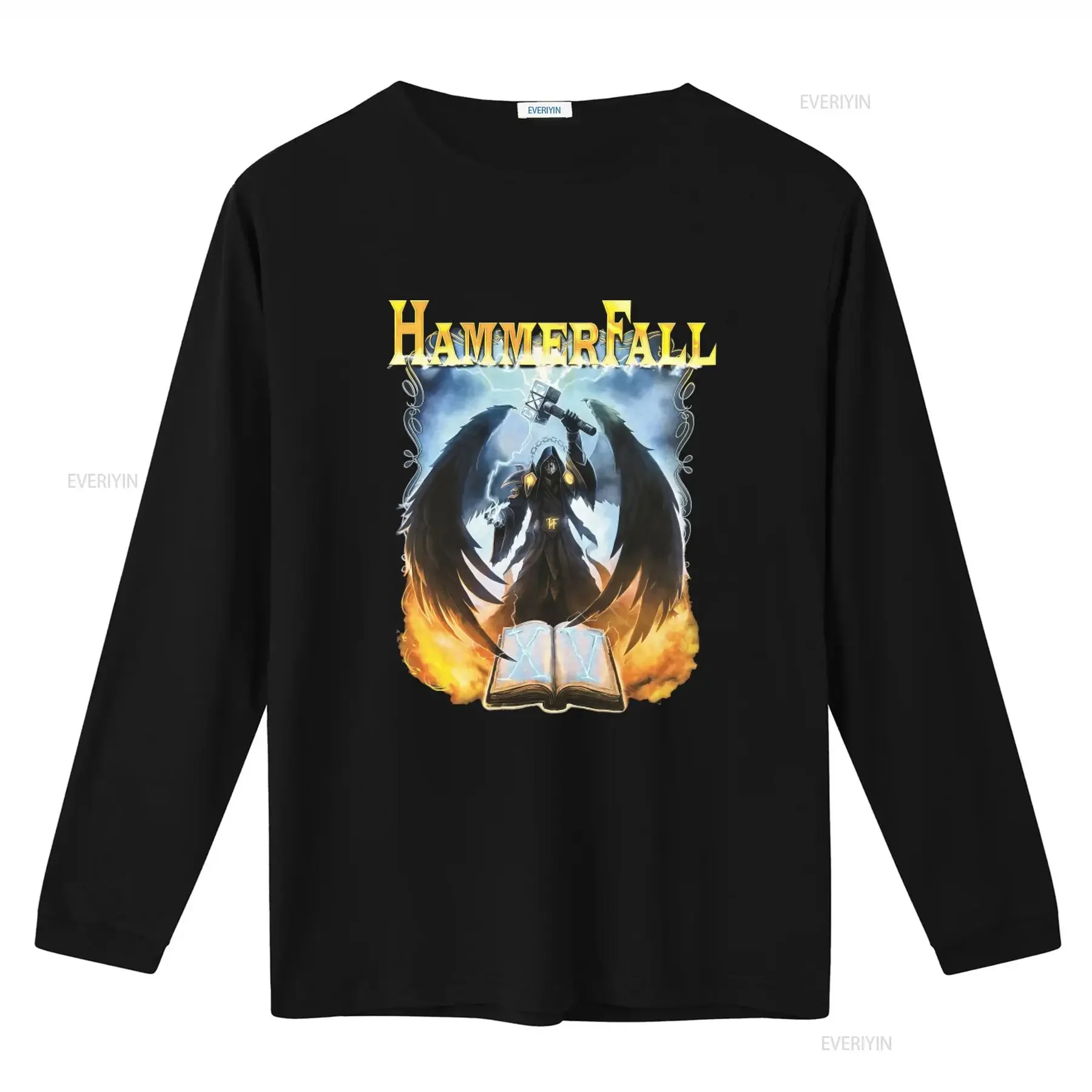 HammerFall Vintage T Shirt 15 Years Of Glory Gothic Angel Design Size M vintage Washed Stretched designer clothes Slightly