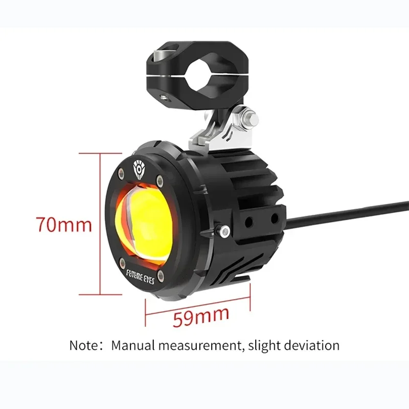 Future Eyes F20P Motorcycle Spotlight Assist Fog Lamp Wired Switch Ultra Bright Auxiliary Driving Light Fill Light Waterproof