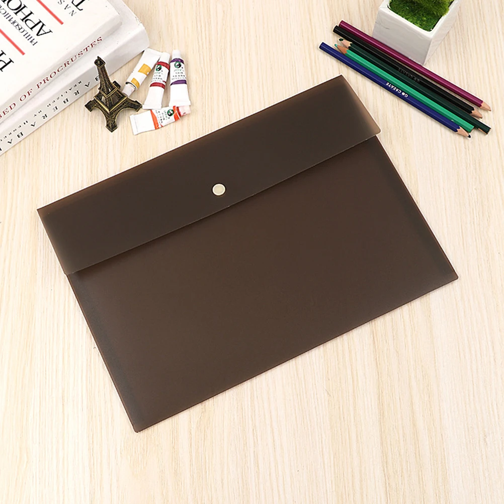 

4Pcs Business Document Bags Semi Transparent PP File Holders Office School Travel Organizer PP Bag File Bag