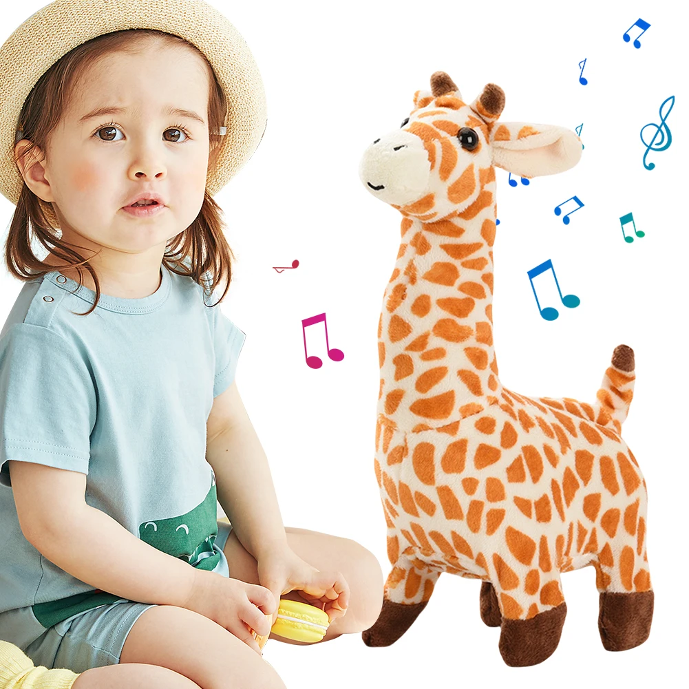 

Walking Giraffe Interactive Electronic Pet Musical Toy Plush Giraffe Toy Shaking Tail Animated Toy for Kids Toddlers Boys Girls