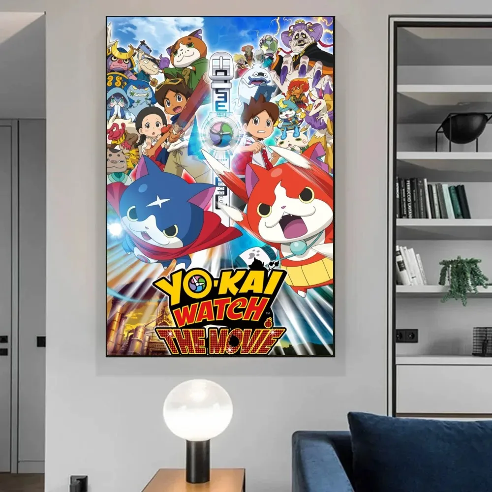 Anime YO KAI WATCH  Poster Vintage Poster Wall Art Painting Study Aesthetic Art Large Size Wall Stickers