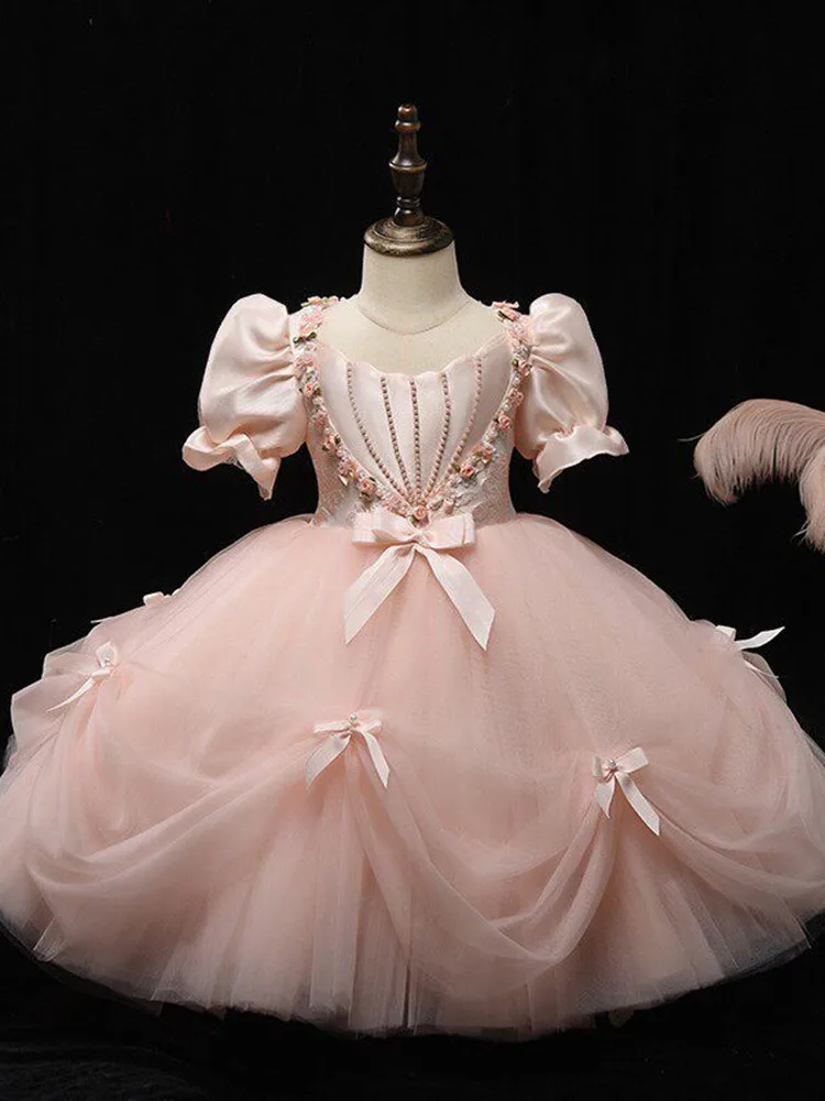 Hochwertiges Kinder-Partykleid Klavier-Auftrittskleid Geburtstags- und Hochzeits-Blumenmädchenkleid A5027 Großhandel Mädchen-Abendkleider – Detail 3