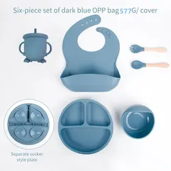 Set di 6 pasti per bambini Set di posate in Silicone per l'addestramento dei pasti per bambini