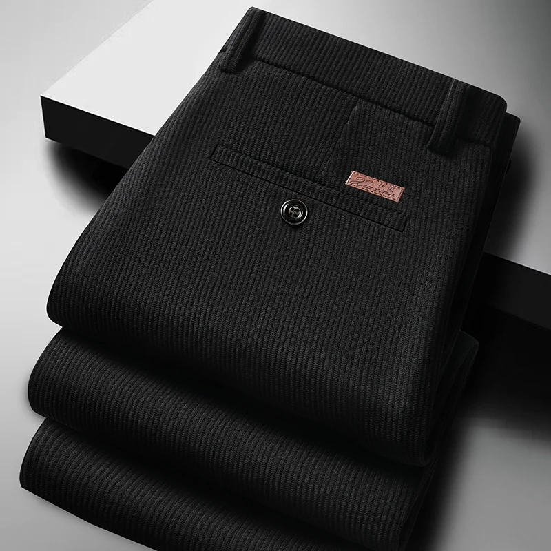 

Men's Corduroy Suit Pants Mens Loose Straight Formal Dress Pants Velvet Pants 29-42