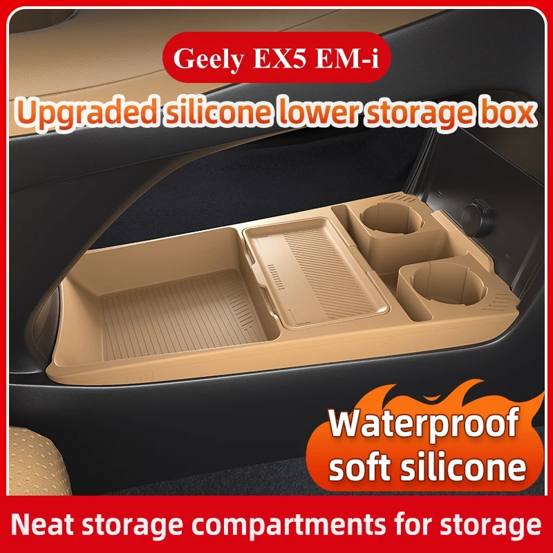 

2025 For Geely EX5 EM-i‌ Silicone Center Console Below Storage Box Geely EX5 PHEV Central Control Organizer Mat Car Interior