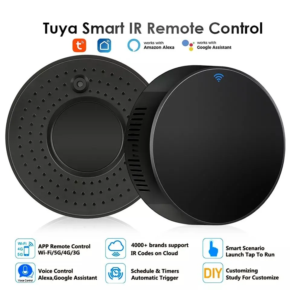 Smart Wifi IR Universal Remote Control with Tuya and Smart Life Home Remote for Air Conditioner TV DVD Alexa Google