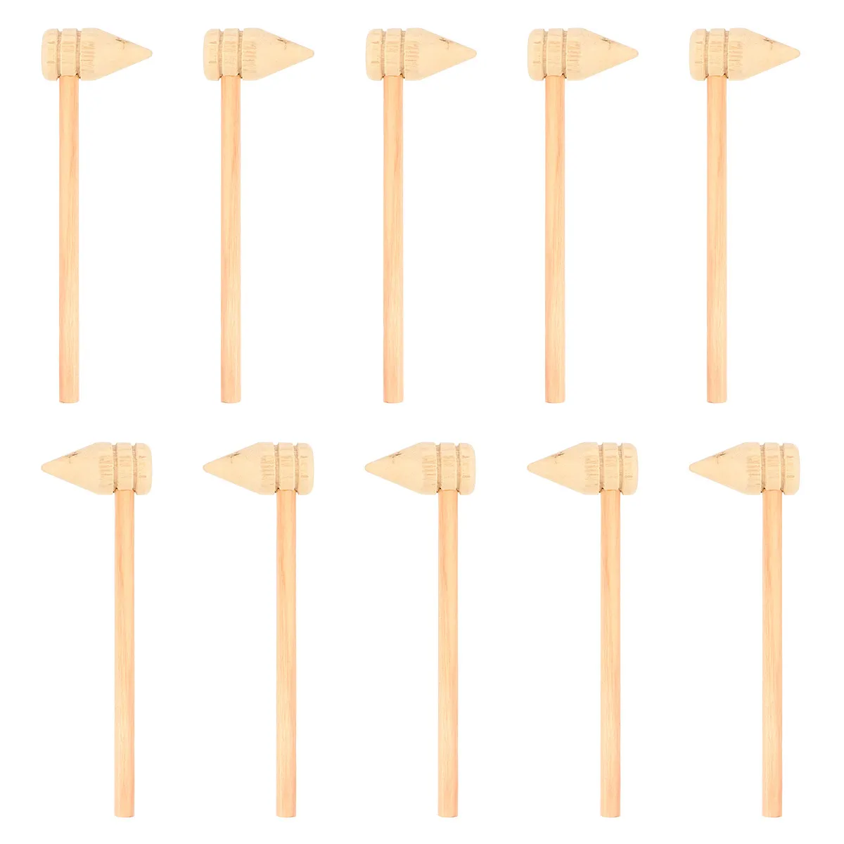 10Pcs Wooden Mallets Mini Size Lightweight Easy Grip Smooth Burrs Free Surface Ideal for Baking Decorating Crafting and Child