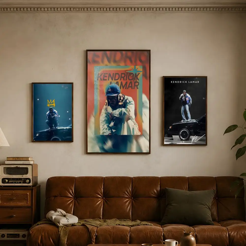 Rapper K-Kendrick Lamar-r Poster Vintage Self Adhesive PP Wall Art Home Bar Bedroom Decor Gift