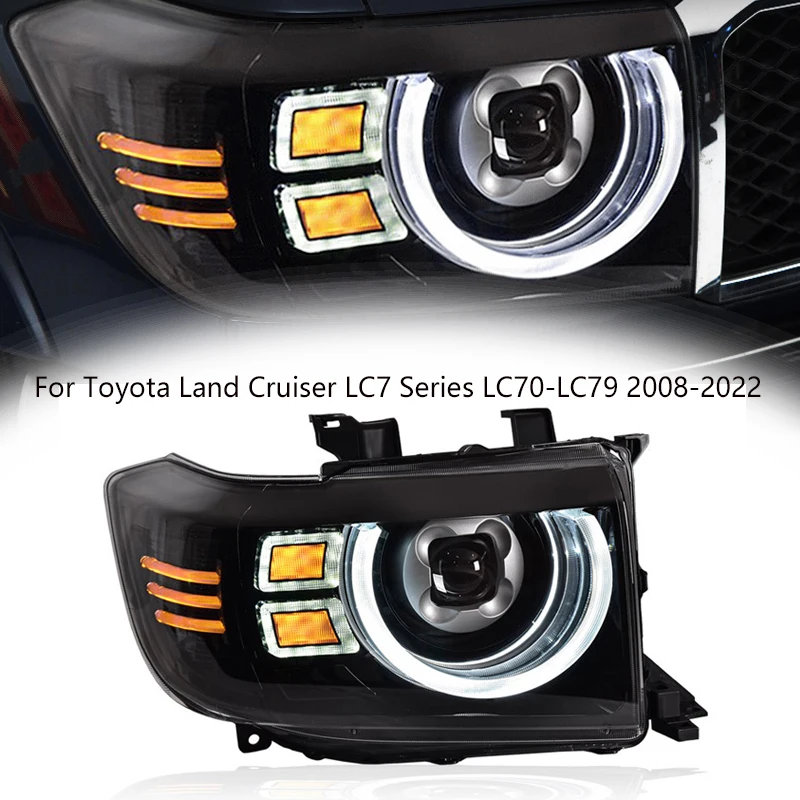 Headlights For Toyota LC70-79 2008-2022 Land Cruiser LC7 Series Headlight Assembly Modified Laser Dual-light Lens Driving Lights