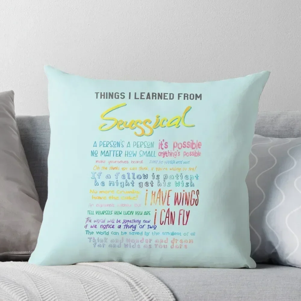 Things I Learned from Seussical Throw Pillow anime girl Sofa Pillow Cover Anime pillow