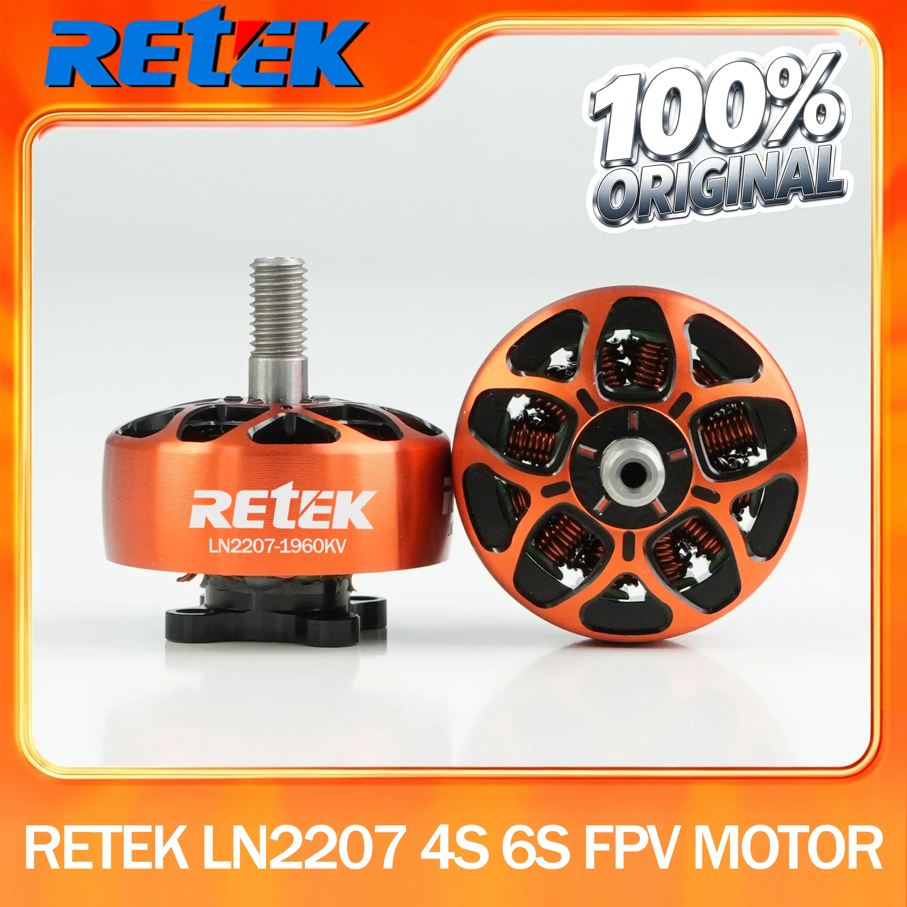 RETEK 4PCS LN2207 1960KV 2300KV Brushless Motor For 4inch 5inch Racing FPV Drone