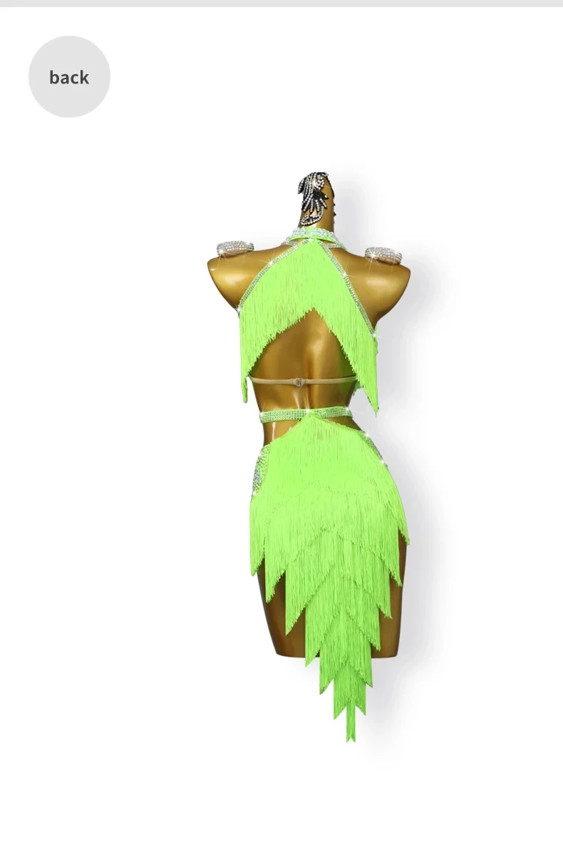 Lateinamerikanisches Tanzkleid für Mädchen, sexy Outfits, Damenbekleidung, Sportkostüm, Ballkleid, Rock, Samba-Anzug, elegante Party- und Bühnen-Tanzkleidung. – Detail 11