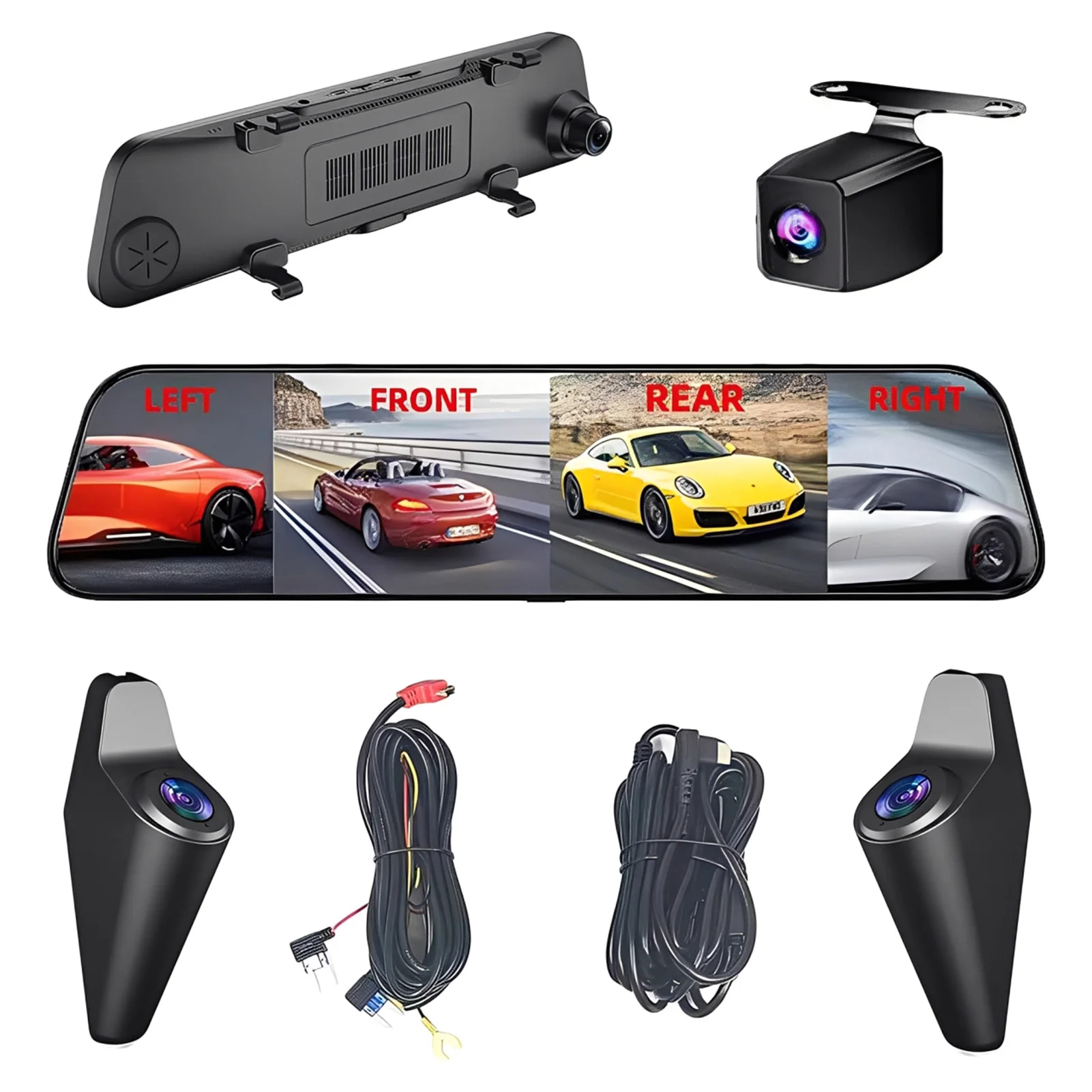 Car Dash Cam/DVR Support ADAS/BSD Dash Cam 12Inch Screen Car 4K 4Lens Cameras Cam HD Recording