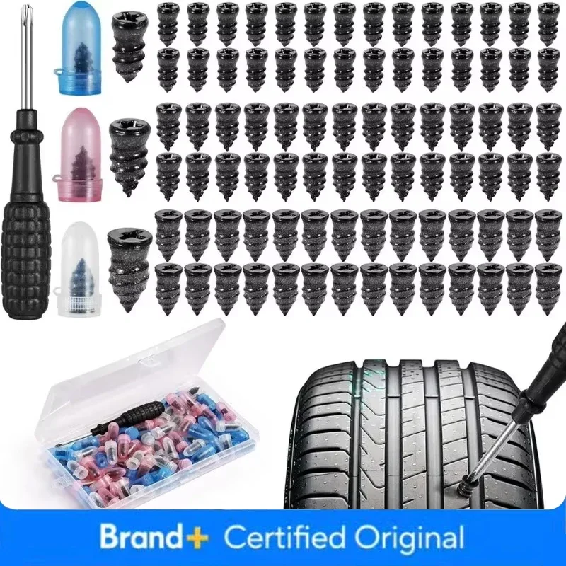 Reparação universal de pneus de carro a vácuo, unhas de borracha, reparo de pneus, parafuso de borracha, ferramentas em plugue sem câmara de ar, kit de acessórios