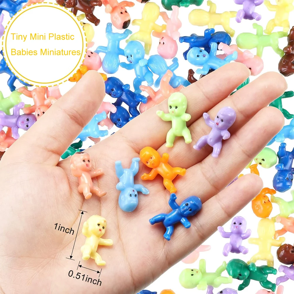 10/30/50pcs Tiny Mini Plastic Babies Miniatures Figurines Bulk, Potted Plant DIY Home Party Favor Decoration Supplies