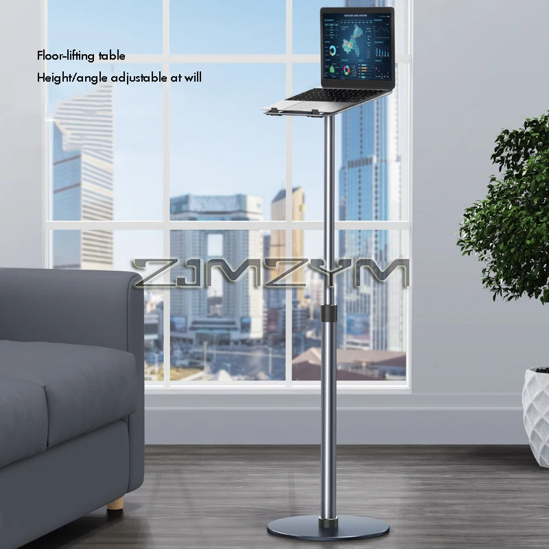 Aluminum Alloy Laptop Floor Stand Standing Desk Adjustable Floor Holder Projector Stand Accessories for Macbook & IPad