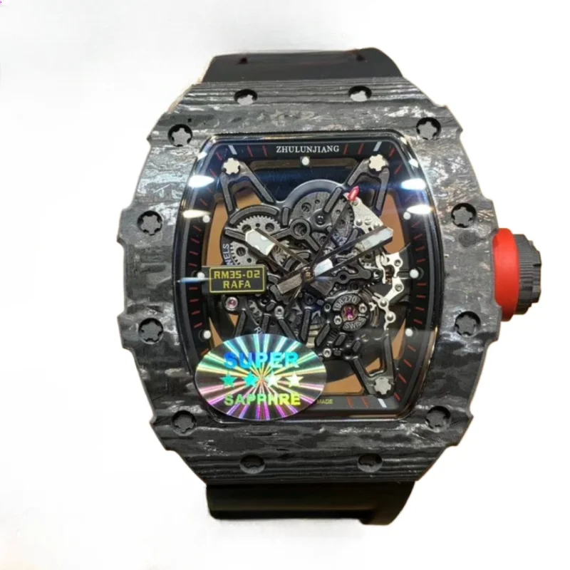 

Hollow out carbon fiber technology, personalized fully automatic mechanical watch, lightweight sports, night light, waterproof