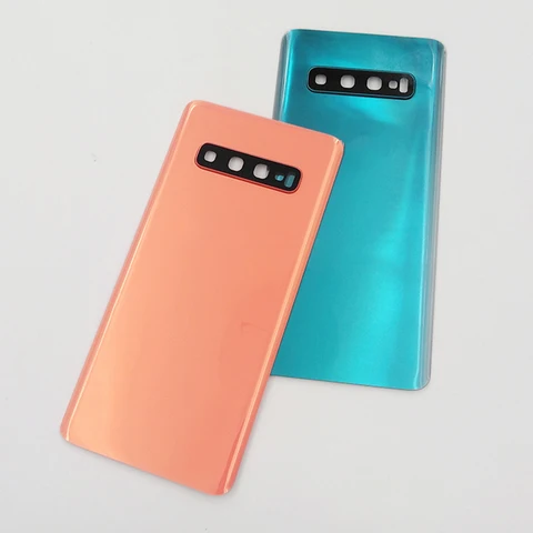 Задняя стеклянная крышка для Samsung S10 S10 + Крышка батарейного отсека Задняя дверь Корпус Сменный чехол для Galaxy S10 SM-G973F S10 Plus SM-G975F