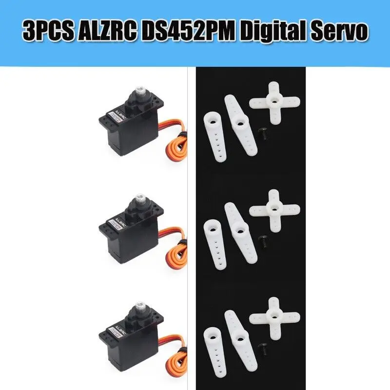 

3Pcs ALZRC - DS452PM Servo Metal Gear for RC Helicopter Fixed Wing Airplane Spare Parts CCPM Servo DC 4.8V-8.4V