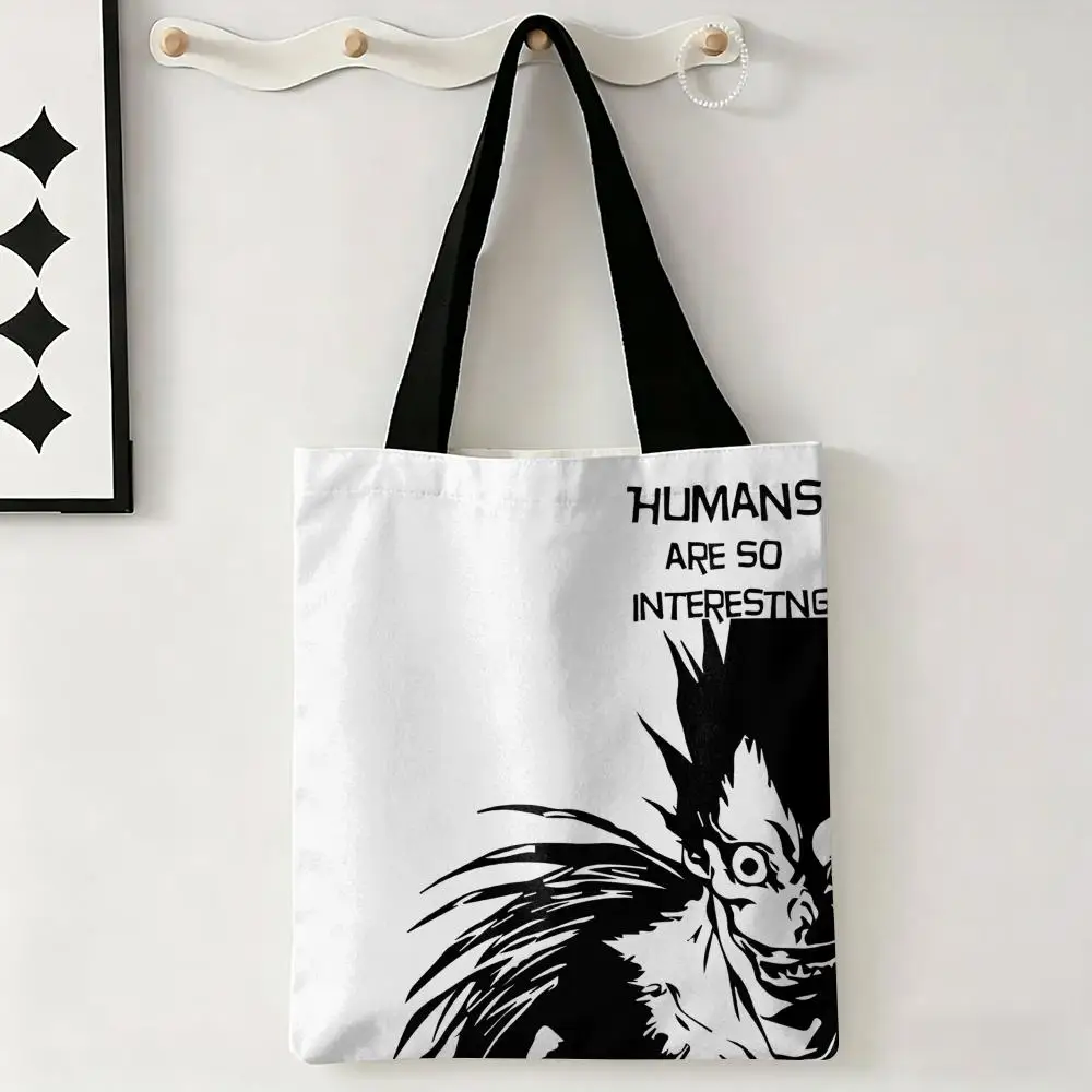 Anime D-Death N-Note Storage Bags Large Eco Friendly Capacity Canvas Shopping Bag Shoulder Handbag Daily Use