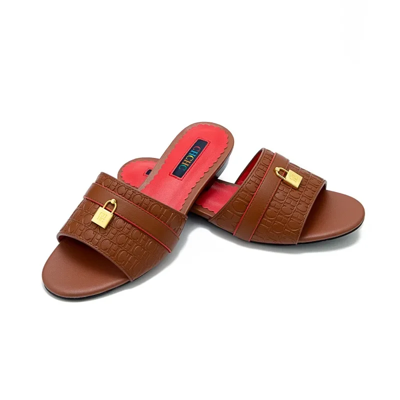 2026 Summer Solid Color Flat Women Sandals Comfortable Casual Beach All Match Low Heel Open Toe Shoes