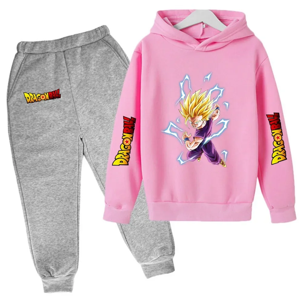 Children's Hoodie Suit Sizes 100-160 Goku Warm Dragon Ball Tops 2024 New Winter Fashion Lovely Kids Clothes Boys Kawaii Anime